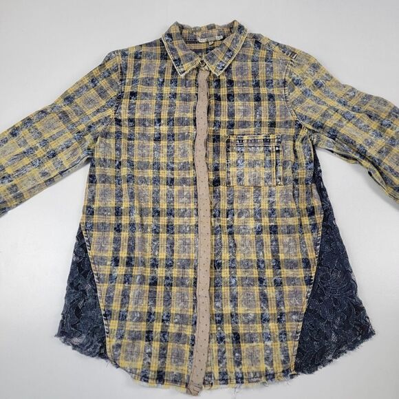 Gimmicks By Bke Button Up Wester Shirt Collared Womens Large Bohemian Vtg Y2K - Picture 2 of 10